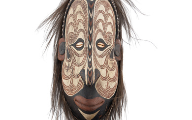 A Papua New Guinea Carved Wood Funeral Mask