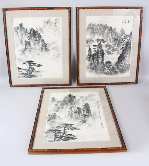 A SET OF THREE 19TH CENTURY CHINESE FRAMED