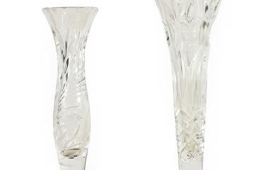 A Silver Mounted Glass Stem Vase, Birmingham 1990, of flared...