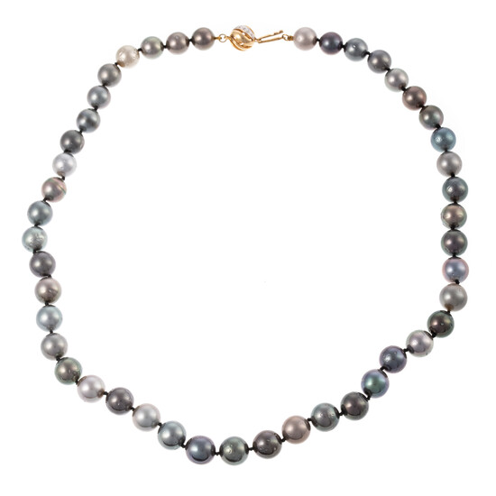 A Strand of Multi Colored Tahitian Pearls