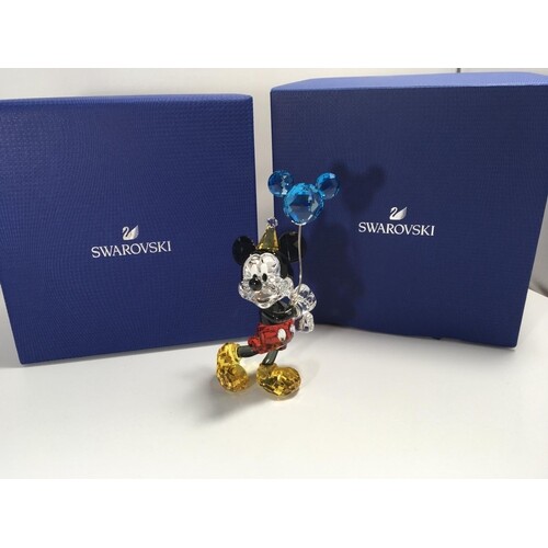 A Swarovski coloured Crystal Disney figure of Mickey Mouse h...