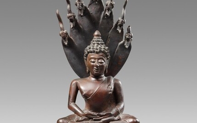 A Thai bronze figure of Buddha Shakyamuni. 19th century or later