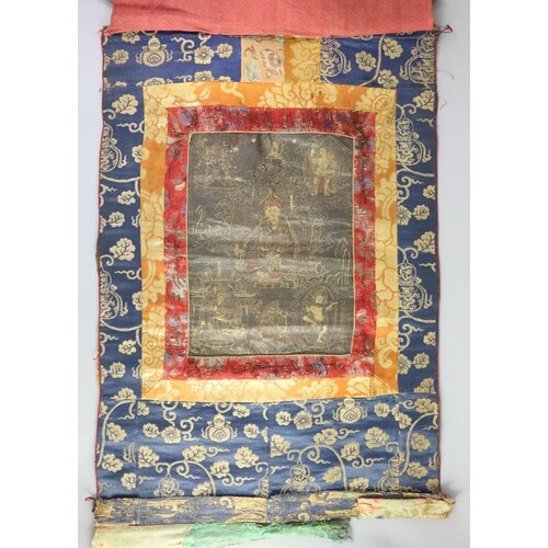 A Tibetan Buddhist thangka, 17th /18th century, depicting Pa...
