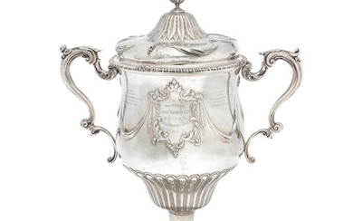 A Victorian silver two-handled trophy cup and cover George Fox, London 1892