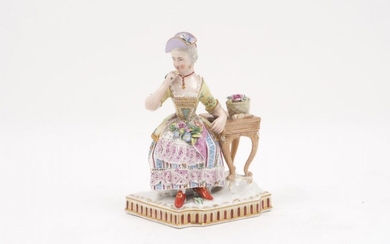 A Vienna porcelain figure in the form of a lady...