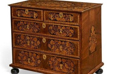 A William and Mary walnut & marquetry chest