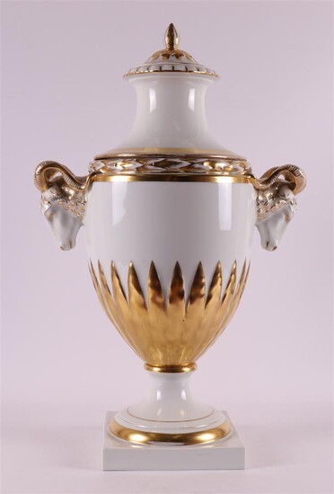 (-), A capital partly gilded porcelain neoclassical lidded...