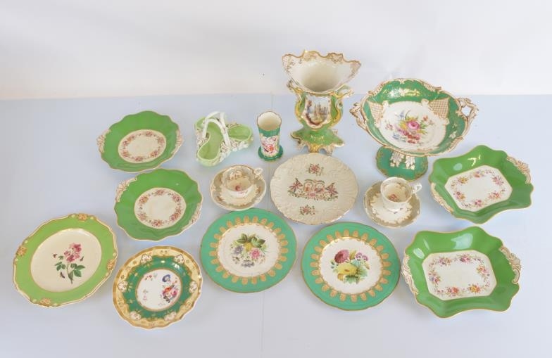A collection of 19th Century Staffordshire porcelain, including a...