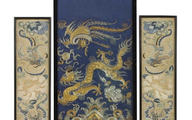 A collection of Chinese embroidered panels