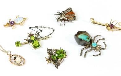 A collection of insect jewellery