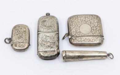 A collection of silver items to include; a late Victorian...