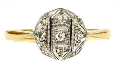 A gold diamond ring