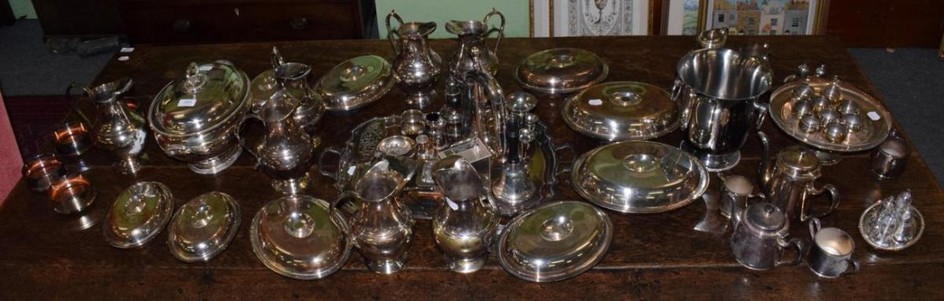 A good selection of silver-plated hollow ware and table ware...