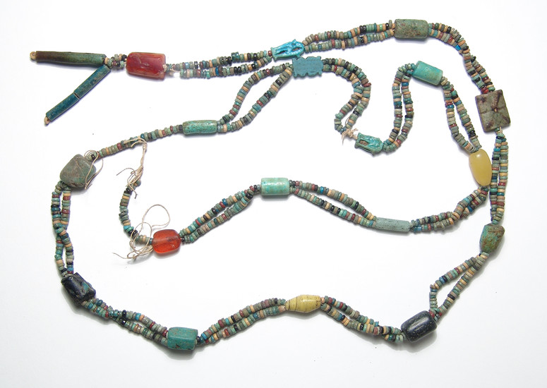 A huge strand of primarily Egyptian faience beads