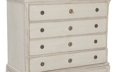 SOLD. A large painted Danish Louis XVI chest-of-drawers. Late 18th century. H. 110 cm. W. 124 cm. D. 56 cm. – Bruun Rasmussen Auctioneers of Fine Art