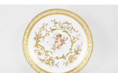 A late 19th century Mintons porcelain cabinet plate, signed ...