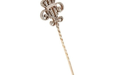 A late 19th century diamond set tie pin