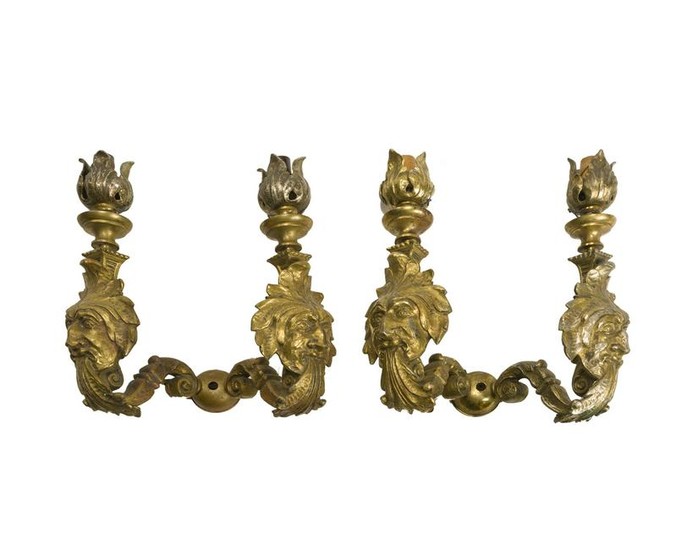 A pair of French bronze sconces