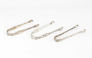 A pair of George III silver bright-cut sugar tongs, by...