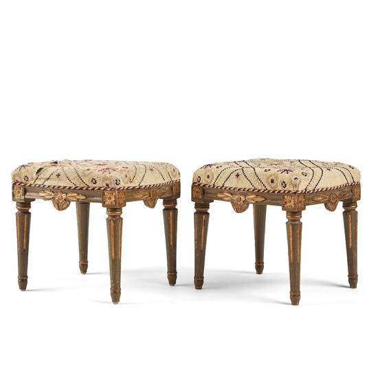 A pair of Gustavian stools by J Malmsten.