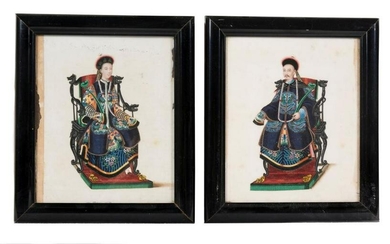 A pair of Tsuso paintings. China. Qing dynasty