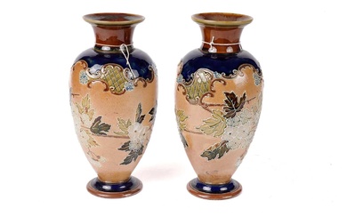 A pair of early 20th Century Royal Doulton stoneware vases