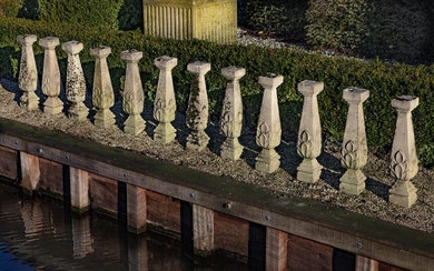 A set of 24 stone composition supports from balustrading