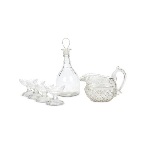 ***WITHDRAWN***A set of four glass oval footed salts with di...