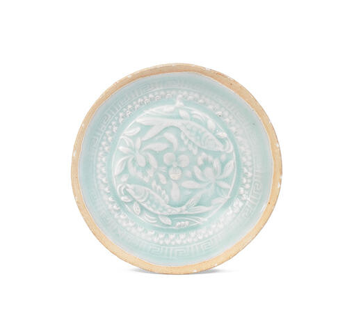 A small moulded qingbai dish