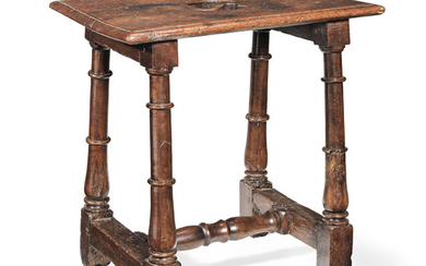 A walnut joint stool, French, circa 1700