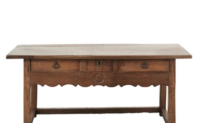 AN ANTIQUE PROVINCIAL FRENCH OAK SIDE TABLE 18th century