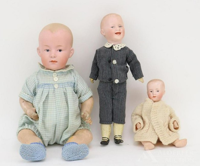 ANTIQUE BISQUE HEAD DOLL(S), 12" AND UNDER.