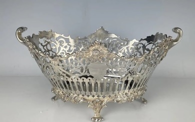 ANTIQUE ENGLISH STERLING SILVER RETICULATED BOWL