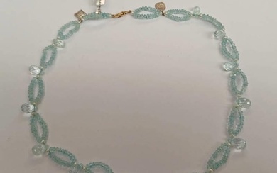 AQUAMARINE NECKLACE ON A 10K GOLD CLASP BY COLEMAN DOUGLAS ...