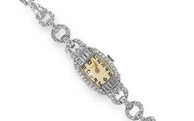 ART DECO DIAMOND COCKTAIL WATCH set with transitional
