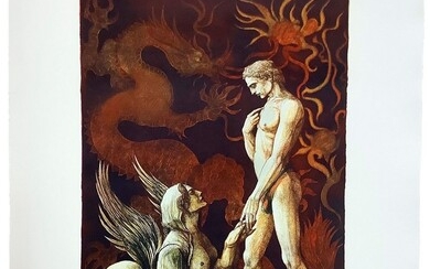 Alberto Abate "Oforipica" figure mythologique OPÉRATION GRAPHIQUE. N 58/80 100x70 cm
