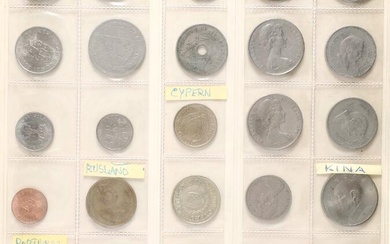 Albums with coins from i.a. Greece and Sweden as well as various...