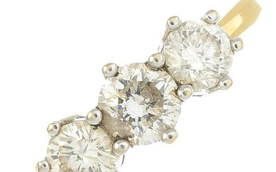 An 18ct gold brilliant-cut diamond three-stone