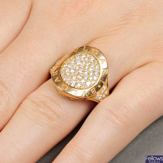 An 18ct gold diamond 'Bulgari Bulgari' ring, by