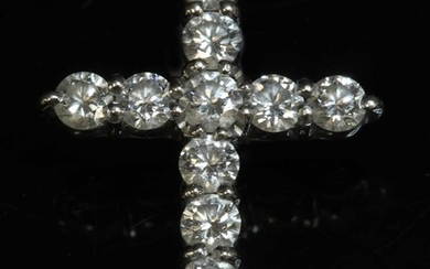 An 18ct white gold diamond set Latin cross