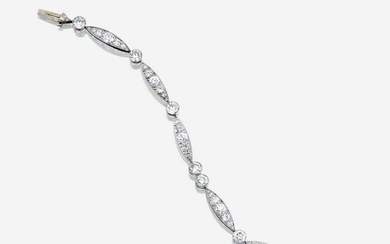 An Art Deco diamond and platinum bracelet, Tiffany &