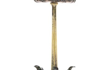 An Arts and Crafts silver-plated candlestick