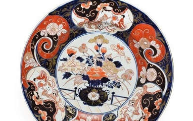 An Imari Porcelain Charger, late 17th century, typically painted with...