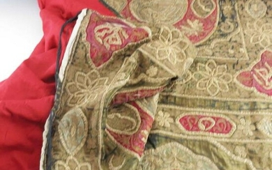 An Islamic Ottoman embroidered satin tom