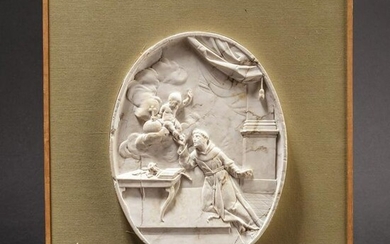 An exquisite Italian marble relief with a depiction of