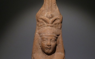 Ancient Egyptian Terracotta Figure of Osiris Canopus - Canopic. 26 cm H. Ptolemaic Period, 100 BC. Ex. Old Collection.