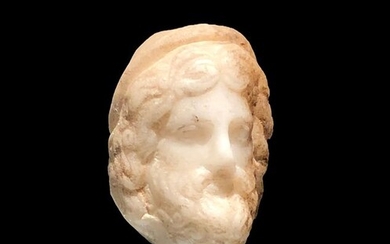 Ancient Roman Marble Miniature Head of Asclepius - 5×0×0 cm