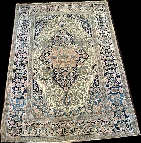 Antique 19th Century Classic Persian Mohtashem Kashan