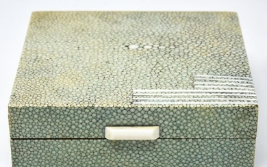 Antique Art Deco Shagreen & Bone Jewelry Table Box