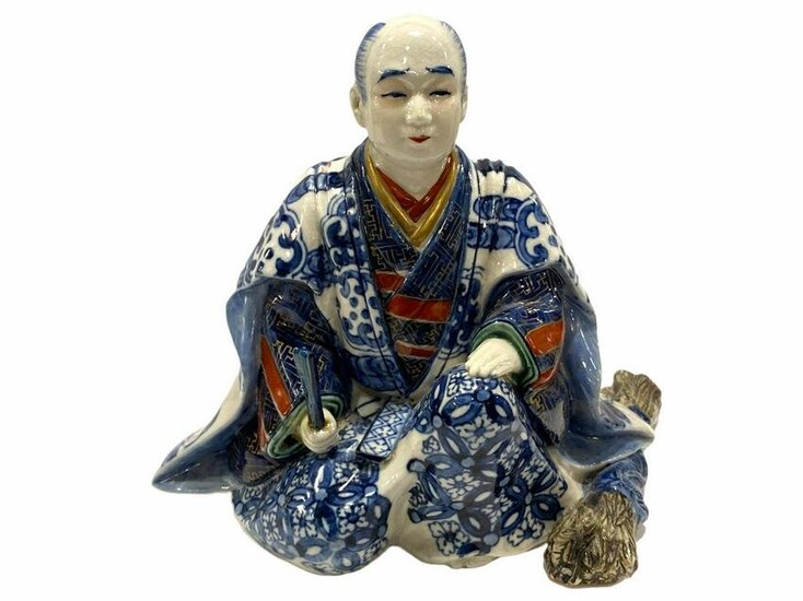 Antique Chinese Blue and White Porcelain Figure